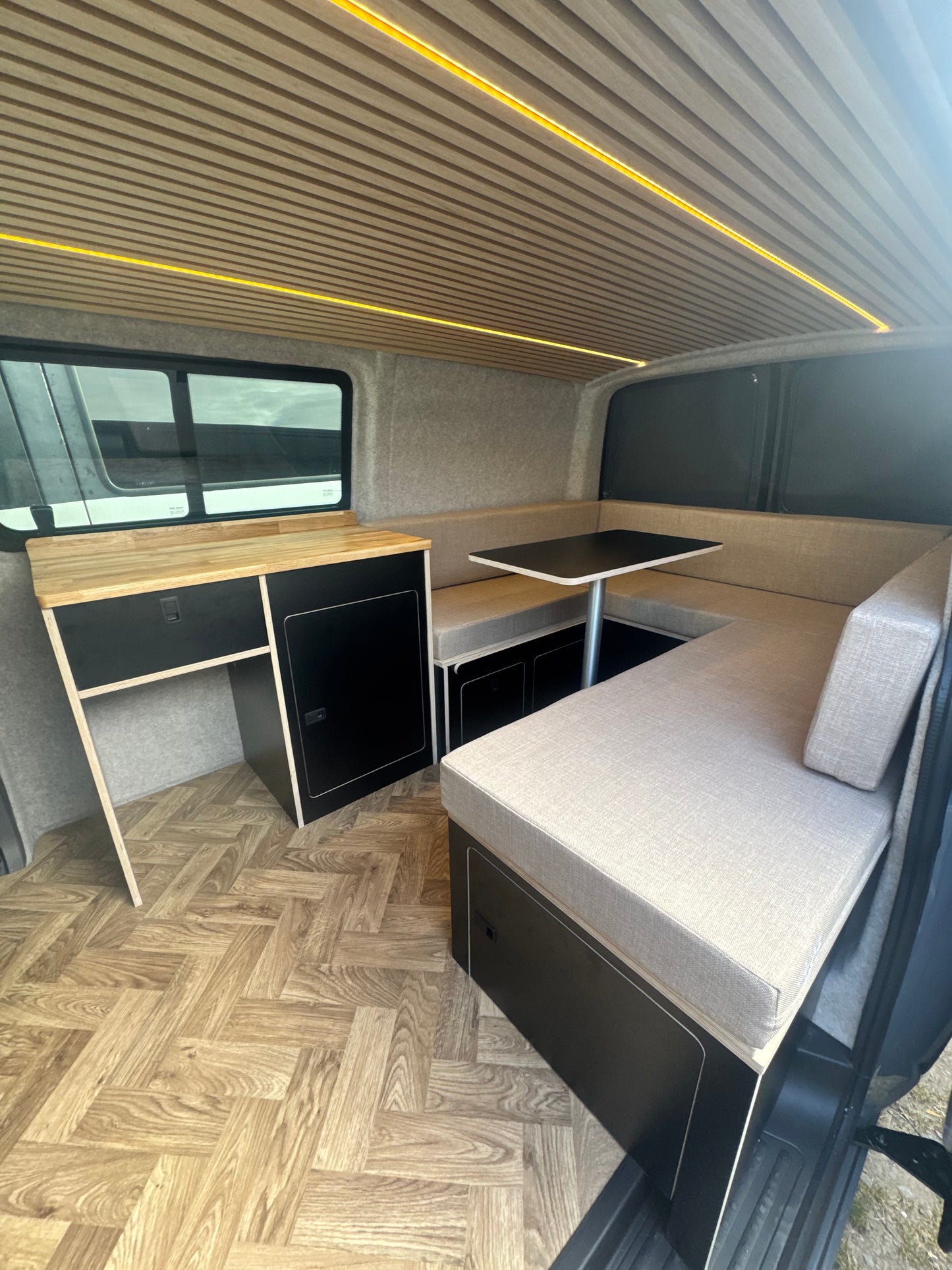 U-Shape Camper Furniture Bed & Kitchen Kit | VW T5, T6 & Ford Transit Custom