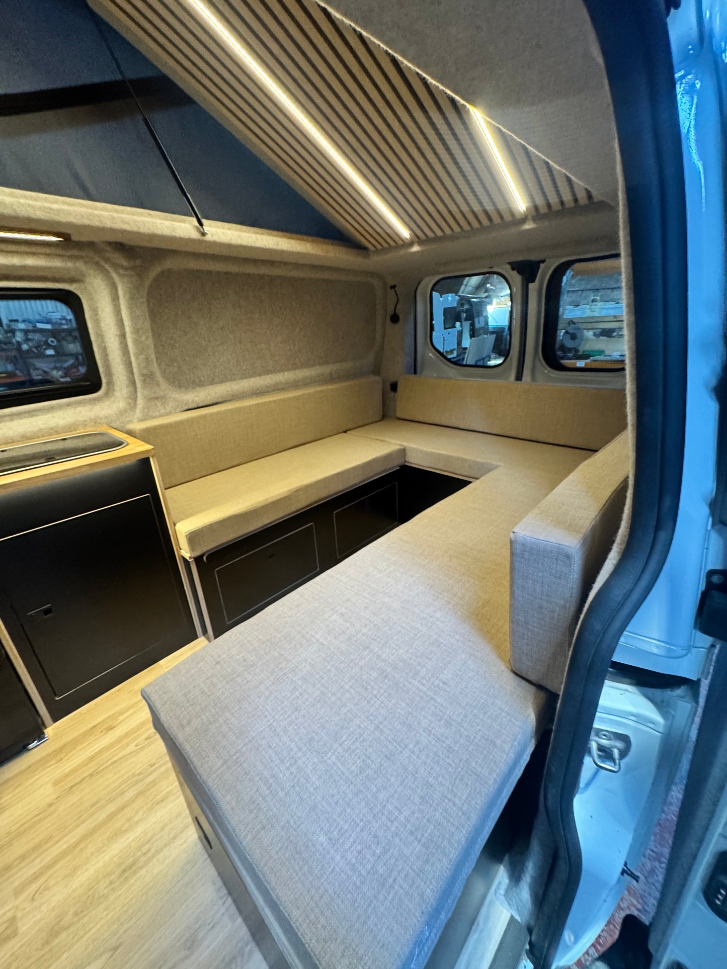 U-Shape Camper Furniture Bed & Kitchen Kit | VW T5, T6 & Ford Transit Custom