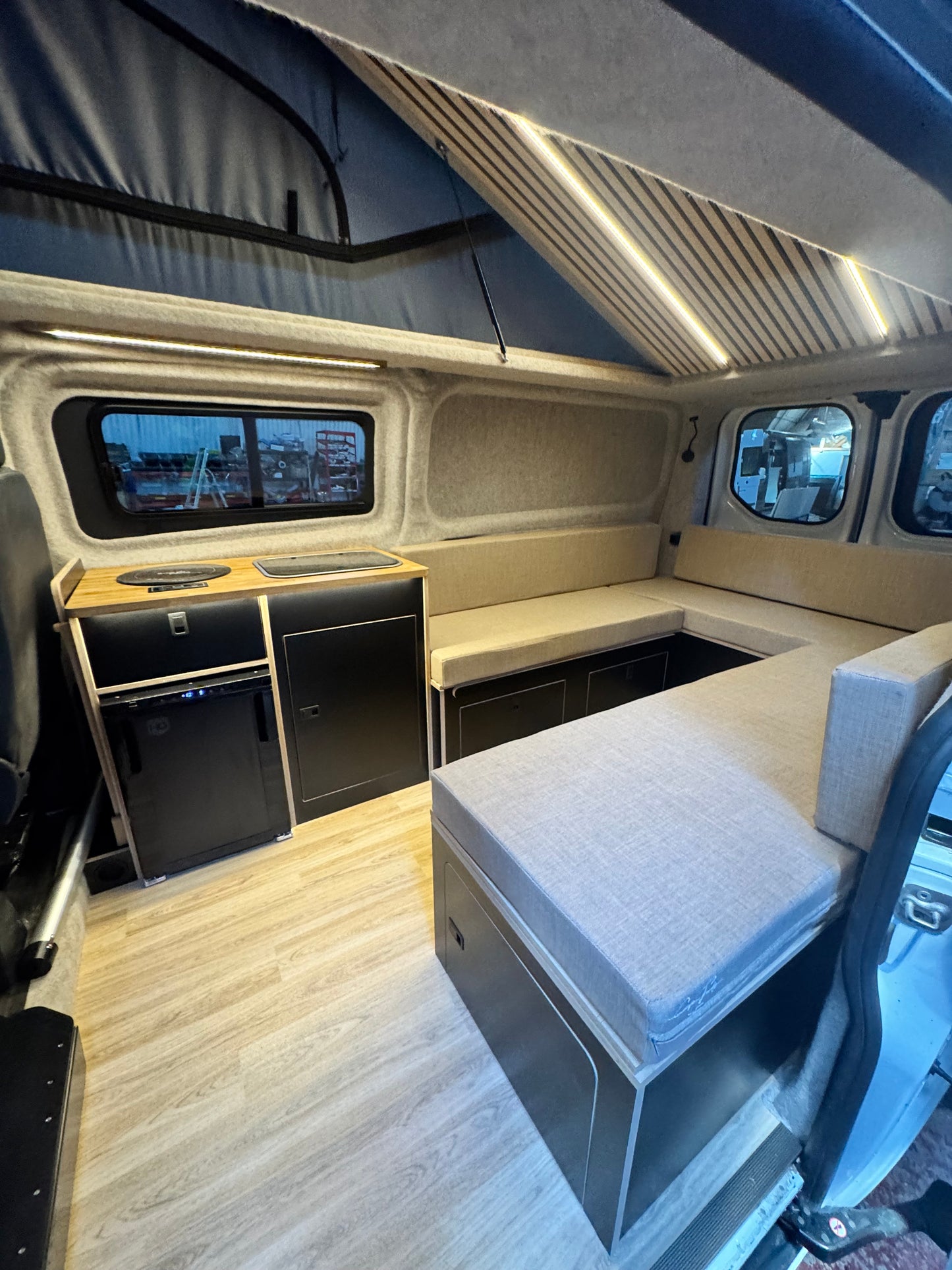 U-Shape Camper Furniture Bed & Kitchen Kit | VW T5, T6 & Ford Transit Custom
