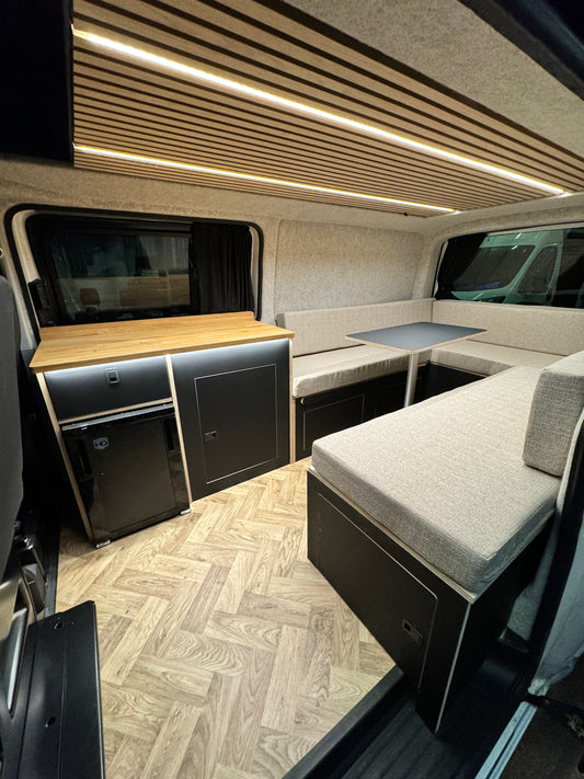 U-Shape Camper Furniture Bed & Kitchen Kit | VW T5, T6 & Ford Transit Custom